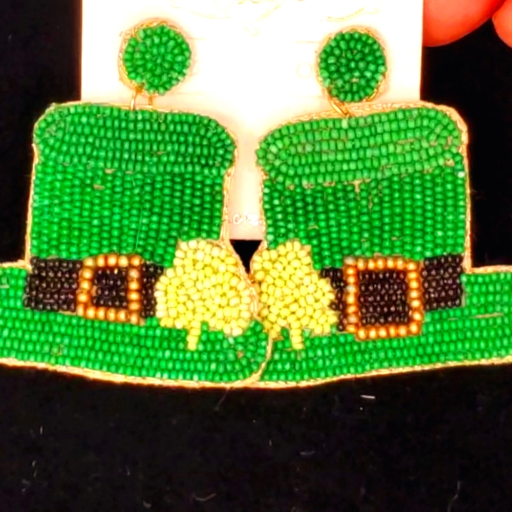 Leprechaun Hat Earrings St Patrick's Day